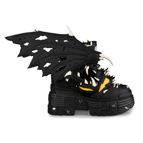 Black dragon wings sneakers - black,